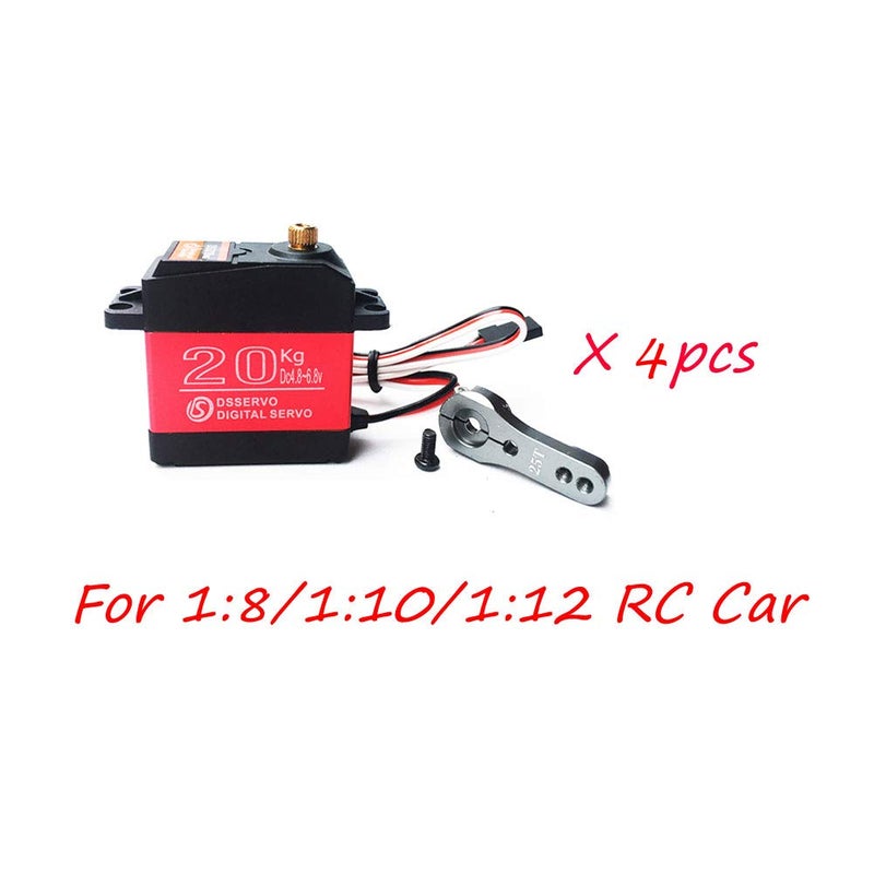 ANNIMOS Pack of 4 DS3218 Digital RC Servo Motor 20KG High Torque Full Metal Gear Waterproof for Baja Cars Robot DIY 270Â° - Image 2